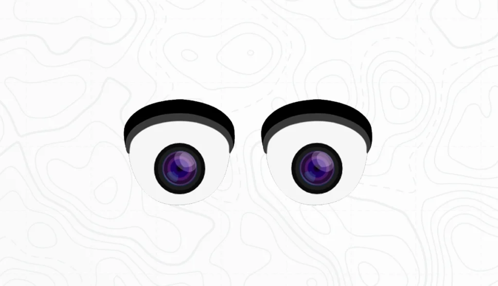 A pair of eyes with a white background